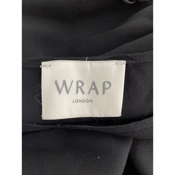 Wrap London Slip Dress Size 8 Sleeveless Cami Mini Dress Solid Black Lightweight - Picture 3 of 7